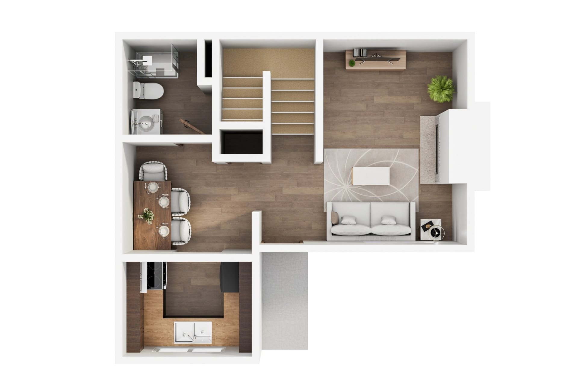 Two Bedroom Townhome Large floor plan